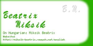 beatrix miksik business card